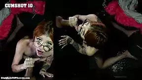 Monster cock pov makes brunette beg for 10th massive cumshot!