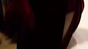 Jessica Rabbit Cosplay Girlfriend's Tongue and Pierced Nipples Worship Huge Cock