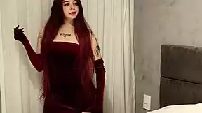 Jessica Rabbit Cosplay Girlfriend's Tongue and Pierced Nipples Worship Huge Cock