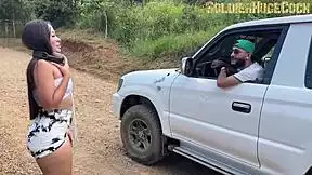 after exercising i hop in neighbor's car for rough bareback deepthroat cowgirl on monster cock