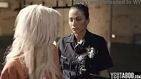 big tits milf cop straps on to punish tiny teen criminal deep and hard