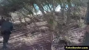 latina in uniform gets slammed hard outdoors on the border