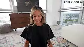 damn this tiny asian stepsis linda lan keeps stealing my undies now she rides my cock 😏