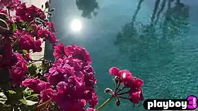 doesn't black mama ana foxxx look hot posing lingerie by the pool before masturbating?