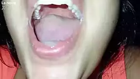 wow closeup wet latina deepthroat monster cock choking gagging cum swallow!