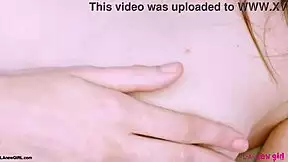 adorable brunette milf mommy strips sexy petite body on sofa for stepson massage