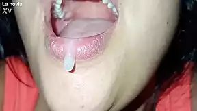 wow closeup wet latina deepthroat monster cock choking gagging cum swallow!