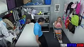 Halloween Candy Thief Gets Fucked Hard by Uniformed Store Cop