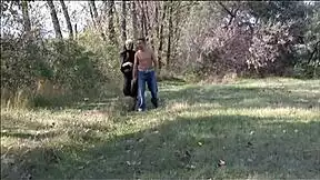 Hey my horny stepgrandma gets clothes ripped fucked doggystyle outdoors