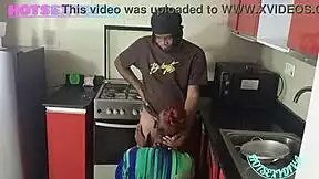 Horny Young Couple Fucks Doggystyle in Kitchen with Squirting Orgasms