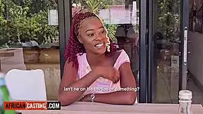 Hey, watch this big tits 18yo black model get her pussy destroyed by monster cock in casting!