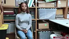 ebony thief bent over taking officer's monster cock up her ass