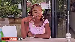 Hey, watch this big tits 18yo black model get her pussy destroyed by monster cock in casting!