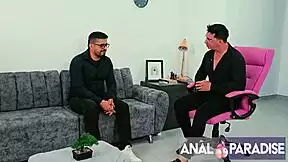 Emma and Leo visit Dr Kathy Lee's office for anal training 3some milf cougar deepthroat assplay cum on ass