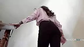 Realtor services my cock cowgirl style while wife chats on phone petite piercing belly POV