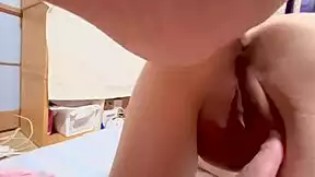 homemade close-up shaved pink pussy gets licked and fucked 41 days post-virginity loss