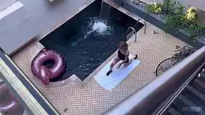 brazilian latina janys cena begs for yoga creampie from stepbro