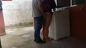 Housewife pays technician with big ass pussy licking while fat husband away cuckold