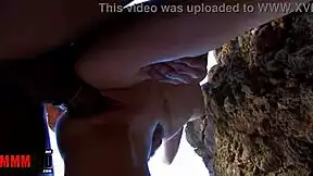 Skinny redhead teen pounded hard by monster cock on beach