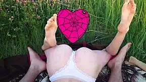 i never thought our romantic sunset date would end with outdoor creampie in the field...