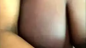 Pregnant ebony girlfriend rides dildo showing off curvy big ass and natural tits