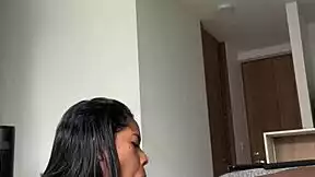 she's lovin slobberin all over her stepbro's fat cock in this amateur vid