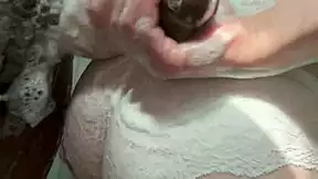 Stepdaughter's Naughty Shower with Stepdad's Massive 12 Inch Black Cock in Tight Ass POV