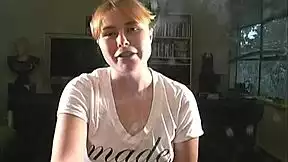 katie the sfw blonde smoker teases her petite natural tits in close pov casting