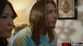 hey lulu chu why'd you catch stepbro jerking off to hot milf stepmom's petite body?