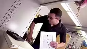 Employee Caught Masturbating Punished by Squirting Milf Boss Mom