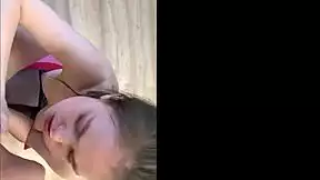 brunette teen chokes down throbbing cock swallowing every drop