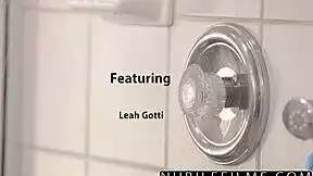 leah gotti steams up the shower with intense play and big tits bounce