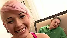 Pink-haired teen debuts in porn fucking stranger better than all her ex boyfriends?