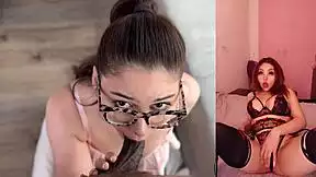 whoa, check this latina nerd with big natural tits devouring bbc pov creampie style