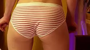 Can You Handle Her Strawberry Panties Hugging That Round Blonde Ass Tightly?