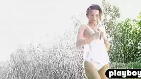 petite wet european model flaunts ass and body