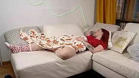 stepmom sucks stepson's dick as santa then begs for creampie on huge tits!!