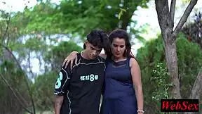 stunning indian beauty rediscovers lover's thick cock under her miniskirt outdoors