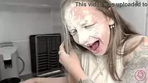 pastry lovers, ever tasted a magic dick cake that drenches blondes in squirt? wanna lick her wet shaved pussy next?