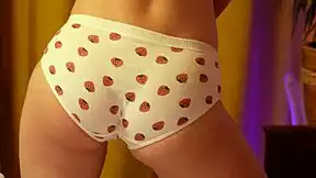 Can You Handle Her Strawberry Panties Hugging That Round Blonde Ass Tightly?