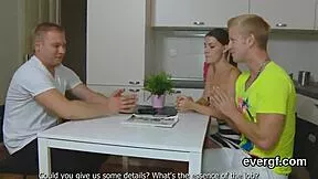 flat broke dude, your nasty ex-gf rides my cock hard for cash in this 3some reality?