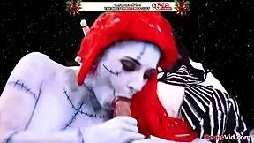 sexy redhead joanna angel deepthroats bbc in nightmare before christmas xxx parody cosplay 🎄🍆💦