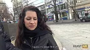 prague streets lead to hot brunette pickup fucked hard for cash