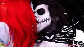 sexy redhead joanna angel deepthroats bbc in nightmare before christmas xxx parody cosplay 🎄🍆💦