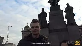 prague streets lead to hot brunette pickup fucked hard for cash