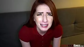 Stepsis Spreads Legs for Stepbro's Cock in Her Shaved Wet Pussy Roleplay with Braces and Piercing.