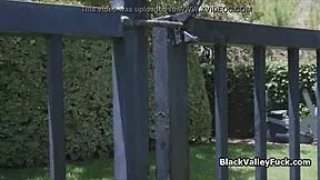 Voyeur neighbor fucks sunbathing nude ebony bombshell hard