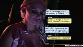 Petite brunette teen dates hairy blonde milf for first pussy licking