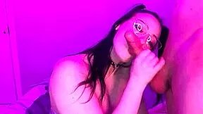Cute nerd blowjob in glasses homemade