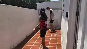 brother's soccer game interrupted behind car for wild brazilian ass play